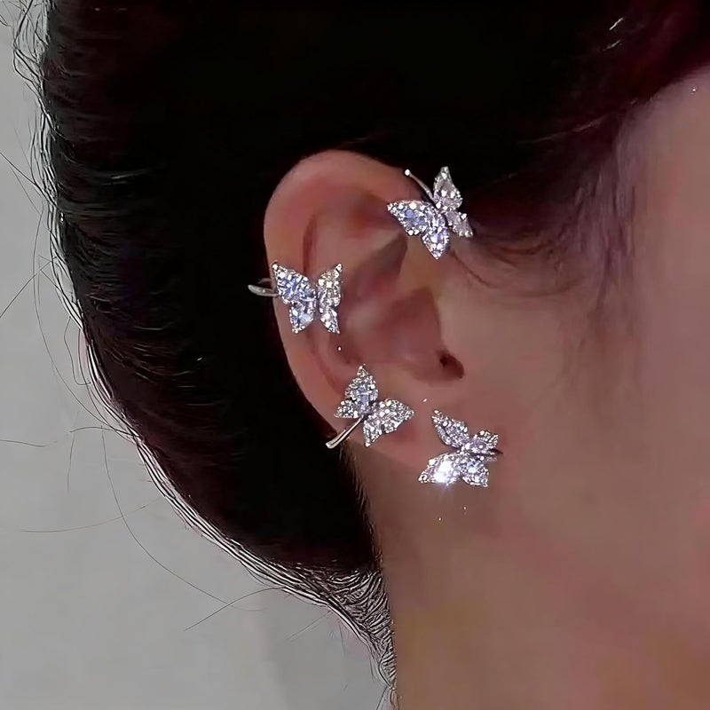 CSIYANJRY99 Elf Ear Cuffs for Women Butterfly Earrings Fairy Ears Goth Punk Ear Cuffs Halloween Accessorie Gothic Punk Jewelry Wrap Droping Earrings - Image 2